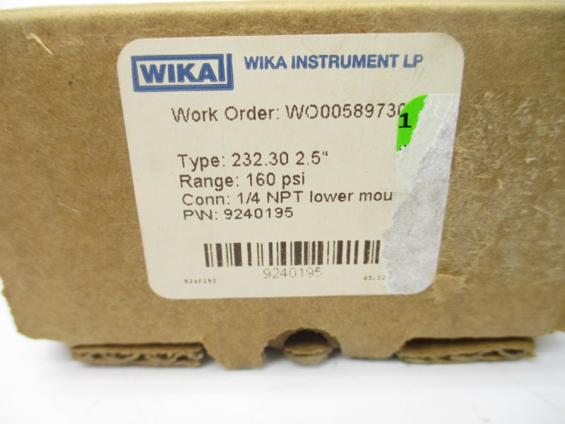 WIKA 9240195 232.30 0-160PSI  2.5" NSMP