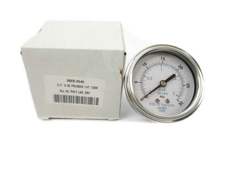 GAUGE 302D-254C 2.5"  0-30PSI NSMP