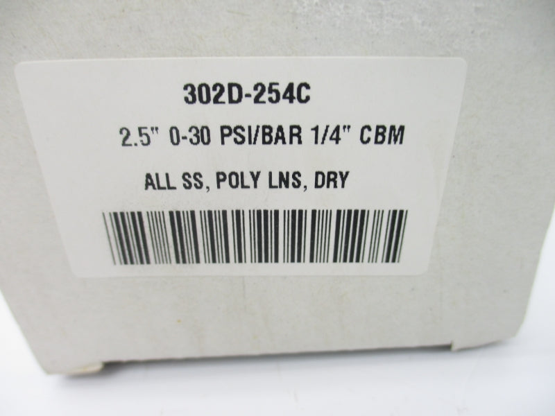 GAUGE 302D-254C 2.5"  0-30PSI NSMP