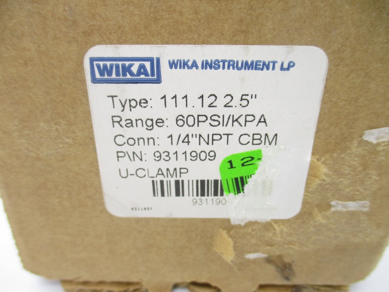 WIKA 9311909 111.12 0-60PSI  2.5" NSMP