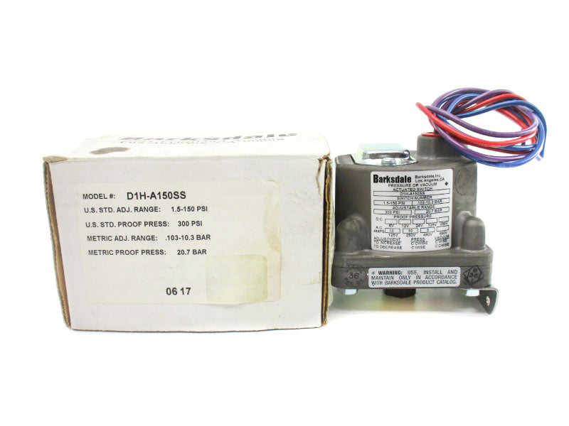 BARKSDALE D1H-A150SS 480VAC 3A 1.5-150PSI NSMP
