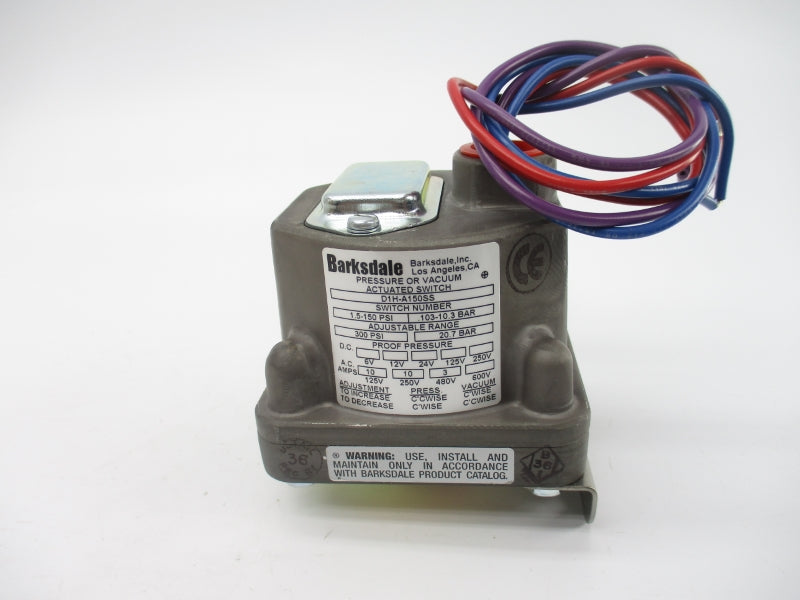 BARKSDALE D1H-A150SS 480VAC 3A 1.5-150PSI NSMP