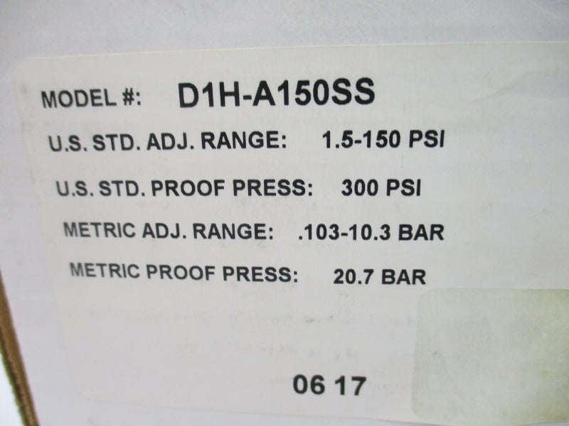 BARKSDALE D1H-A150SS 480VAC 3A 1.5-150PSI NSMP