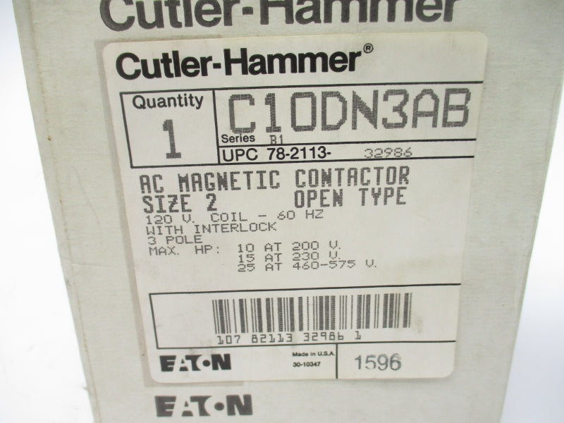 CUTLER HAMMER C10DN3AB SER. B1 120V NSMP