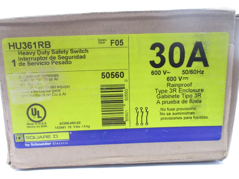 SQUARE D HU361RB SER. F05 600V 30A NSMP