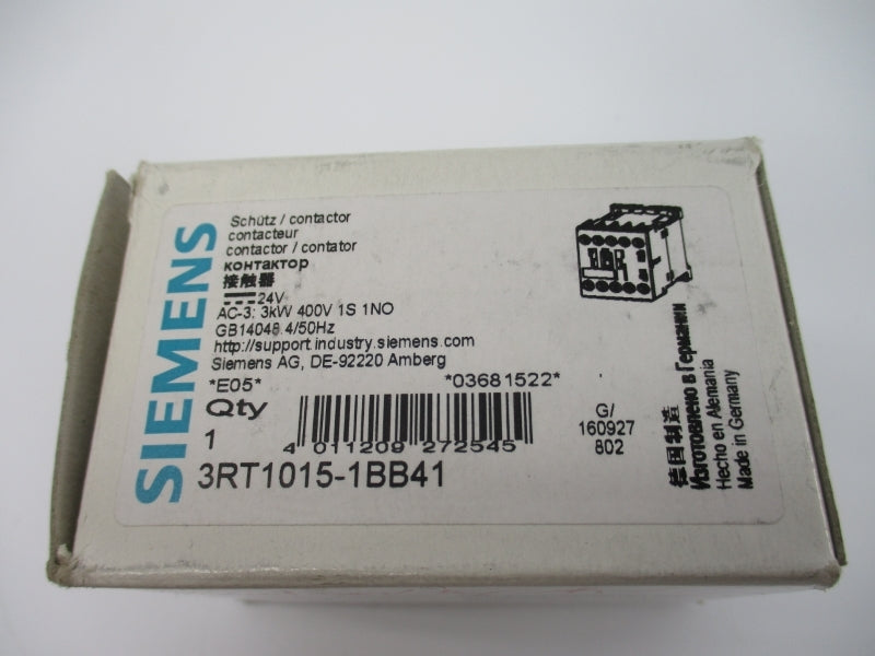 SIEMENS 3RT1015-1BB41 24VDC 18A NSMP