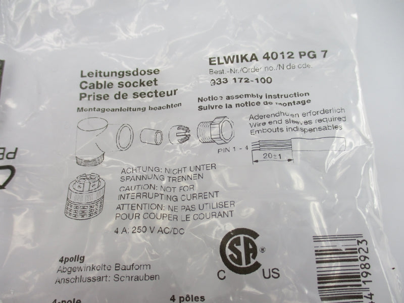 HIRSCHMANN ELWIKA4012PG7 933172-100 250VAC/DC 4A NSMP