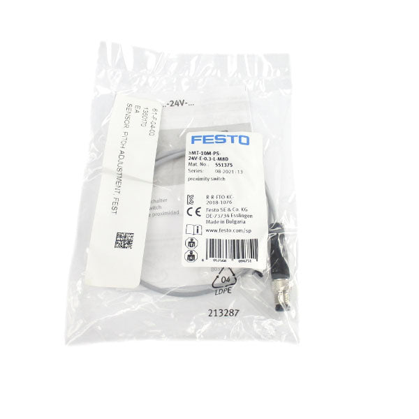 FESTO SMT-10M-PS-24V-E-0.3-L-M8D 551375 SER. 08-2021:13 NSMP