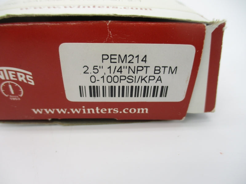 WINTERS PEM214 0-100PSI 2.5" NSMP