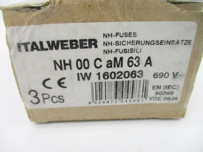 ITALWEBER NH00CAM 690V 63A (PKG OF 3) NSMP