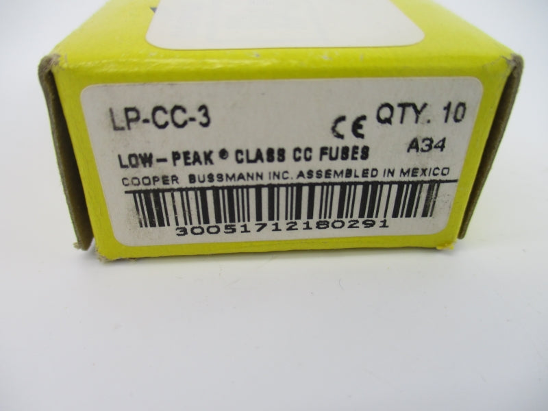 BUSSMANN LP-CC-3 600VAC 3A (PKG OF 10) NSMP