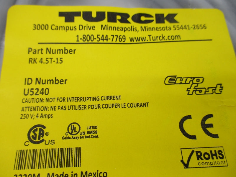 TURCK RK4.5T-15 U5240 NSMP