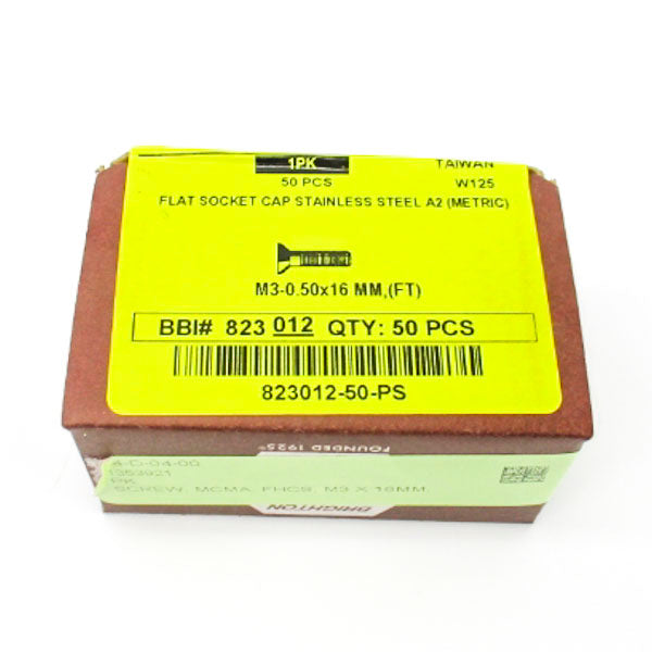 BRIGHTON BEST 823012-50-PS M3-0.50X16MM,(FT) (PKG OF 50) NSMP
