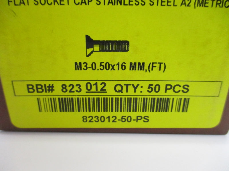 BRIGHTON BEST 823012-50-PS M3-0.50X16MM,(FT) (PKG OF 50) NSMP