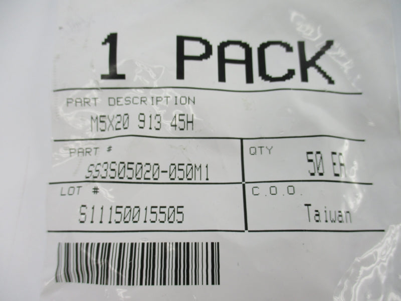 SPARE PART SS3S05020-050M1 M5X20 (PKG OF 50) NSMP