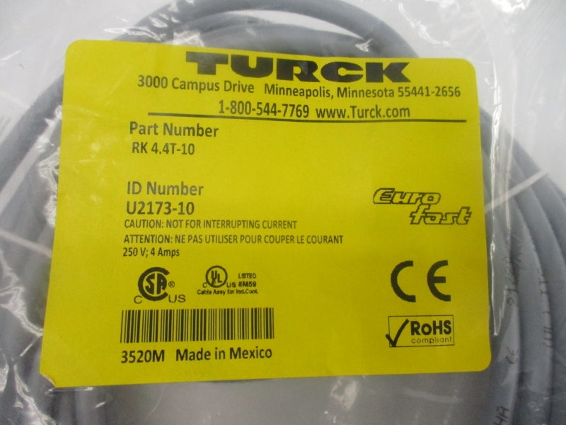 TURCK RK4.4T-10 U2173-10 250V 4A NSMP