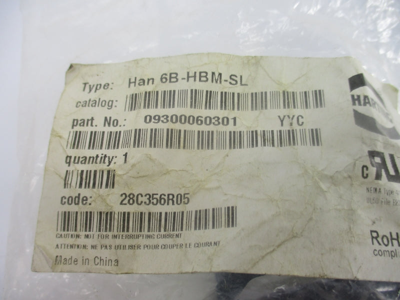 HARTING 09300060301 HAN6B-HBM-SL NSMP