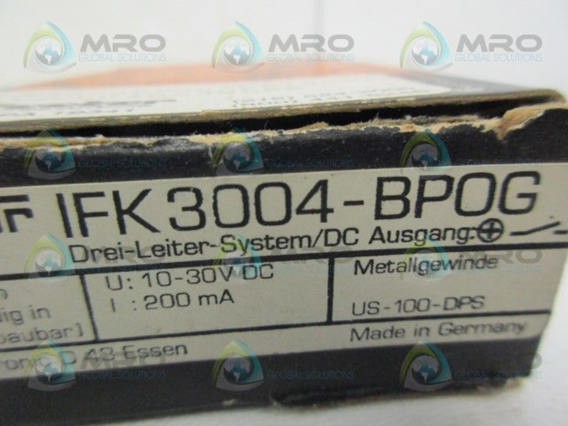 IFM EFECTOR IFK3004-BPOG INDUCTIVE PROXIMITY SENSOR *NEW IN BOX*