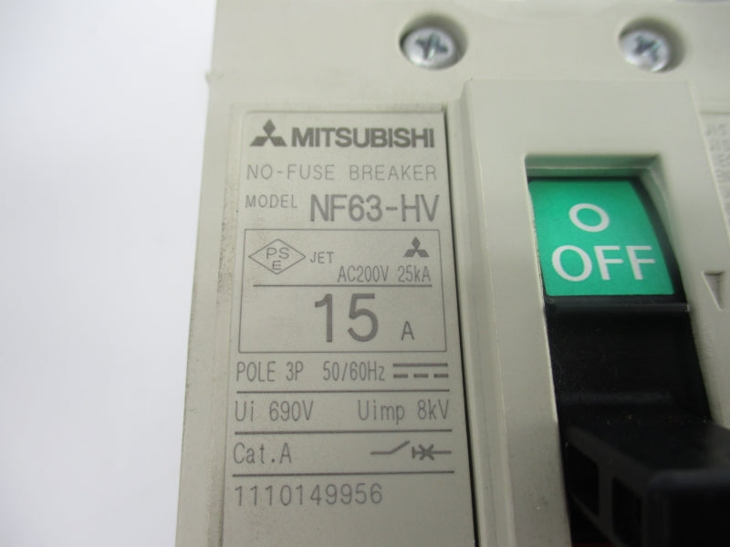 MITSUBISHI NF63-HV3P15A 690V 15A NSNP