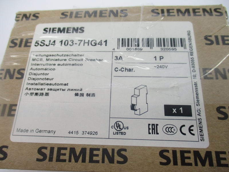 SIEMENS 5SJ4103-7HG41 240V 3A NSMP