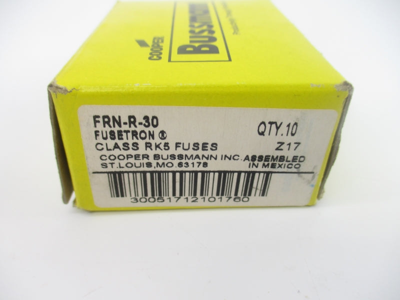 BUSSMANN FRN-R-30 250VAC 30A (PKG OF 10) (YL/GR) NSMP