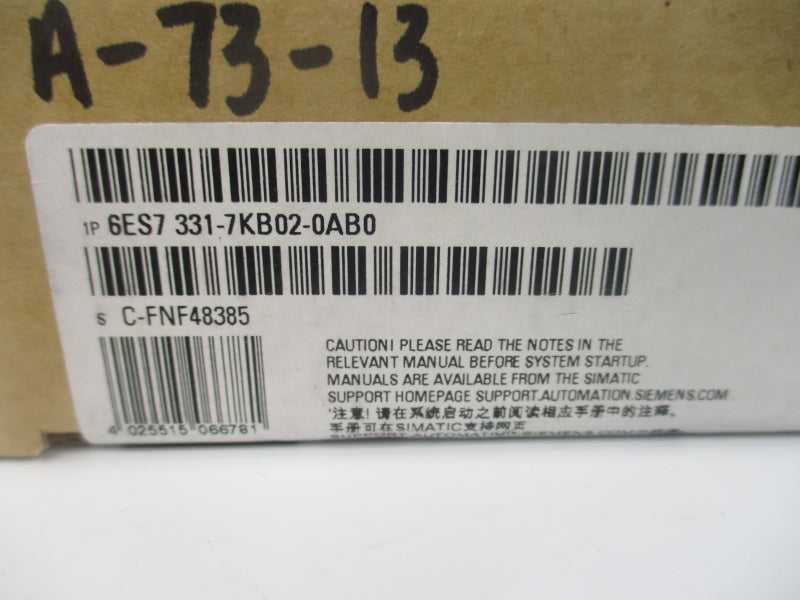 SIEMENS 6ES7331-7KB02-0AB0 NSMP