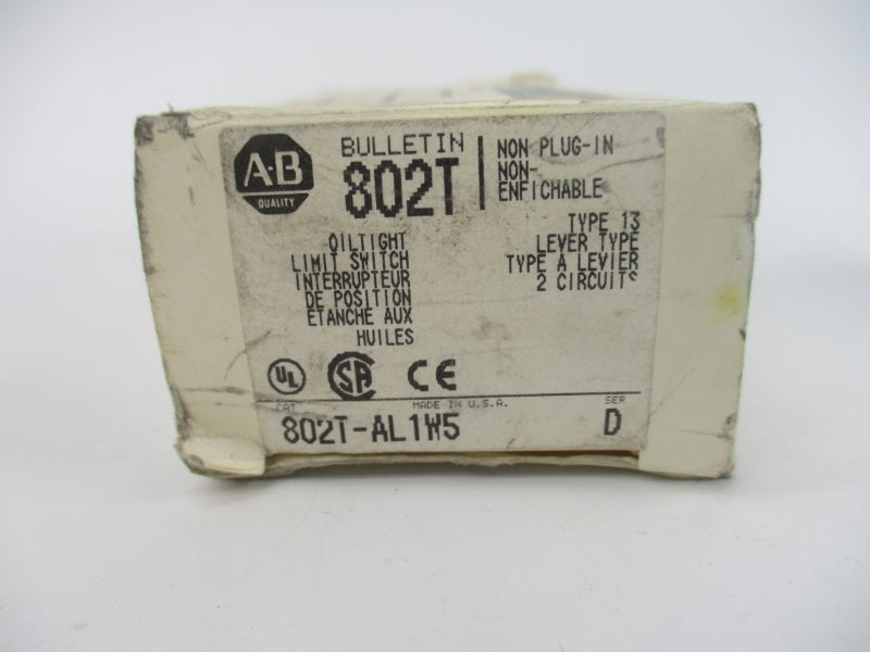 ALLEN BRADLEY 802T-AL1W5 SER. D 120-600VAC 60A (WH) NSMP