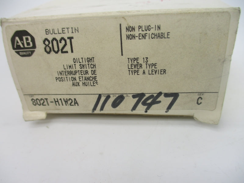 ALLEN BRADLEY 802T-H1W2A SER. C 120-600VAC 60A (WH) NSMP