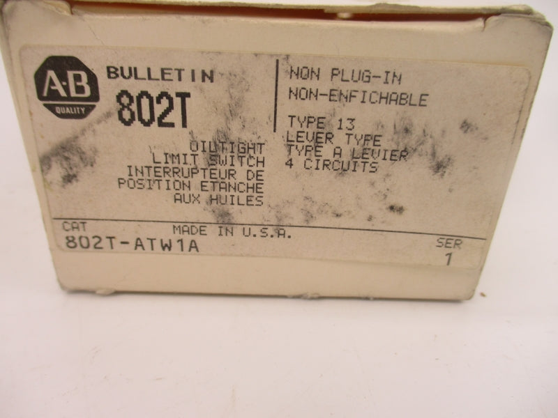 ALLEN BRADLEY 802T-ATW1A SER. 1 120-600VAC 60A (WH) NSMP
