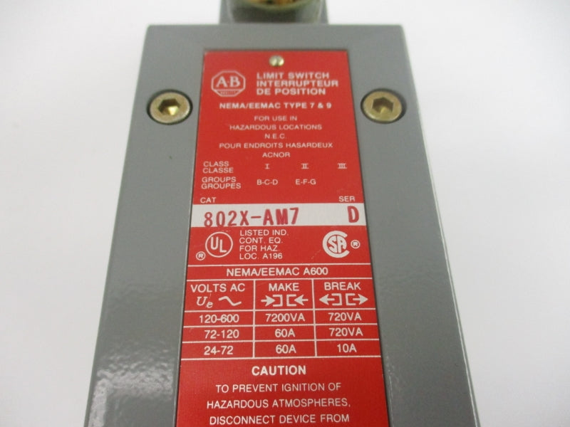ALLEN BRADLEY 802X-AM7 SER. D 120-600VAC 60A NSNP