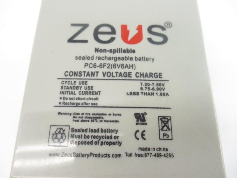 ZEUS PC6-6F2(6V6AH) 7.20-7.50V 1.80A UNMP