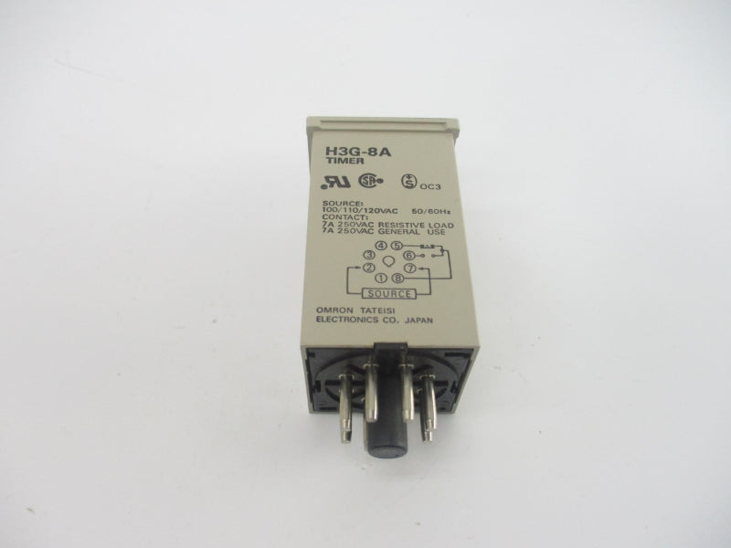 OMRON H3G-8A 100/110/120VAC 7A 0-60MIN NSMP