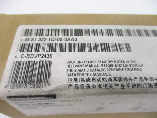 SIEMENS 6ES7322-1CF00-0AA0 48/125VDC 1.5A NSFS