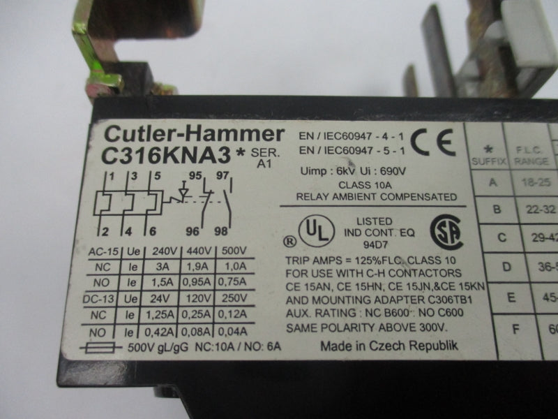 CUTLER HAMMER C316KNA3D SER. A1 690V 36-52A NSNP