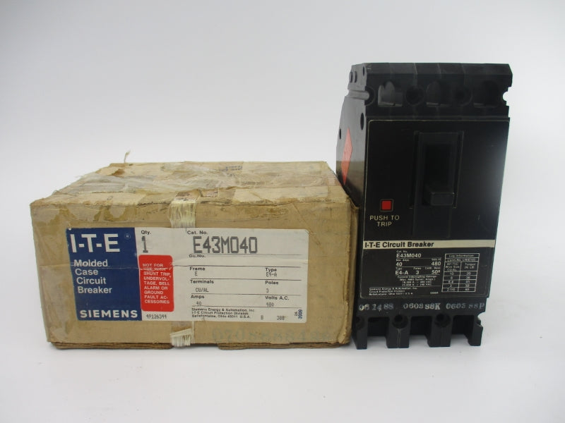 ITE E43M040 480VAC 40A (AS PICTURED) NSMP