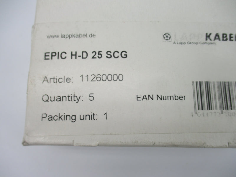 LAPPKABEL H-D25SCG 11260000 600V 15A (PKG OF 5) NSMP