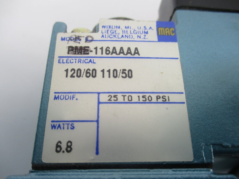 MAC PME-116AAAA 110/120V 25-150PSI NSNP
