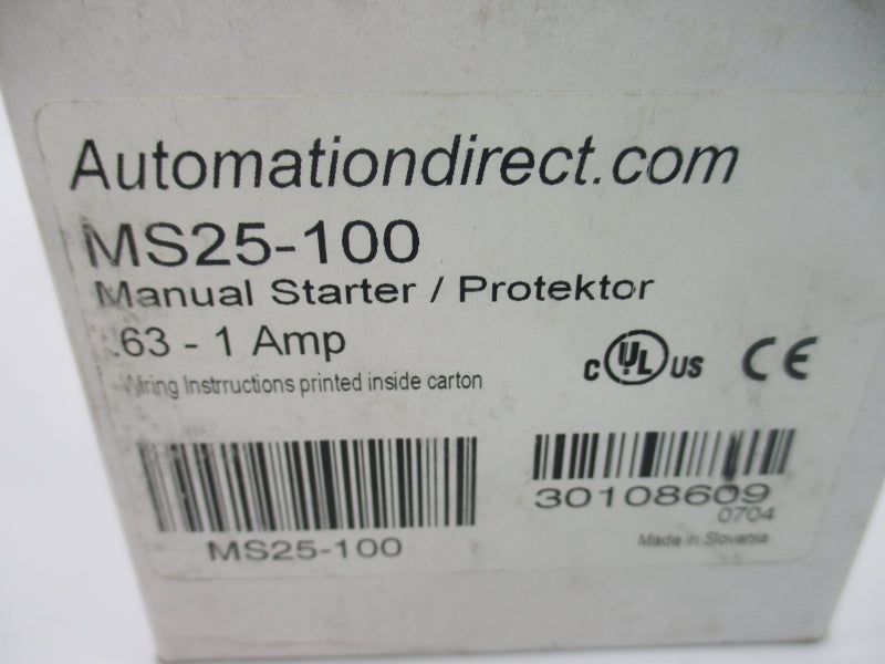 AUTOMATION DIRECT MS25-100 575V 0.63-1A NSMP