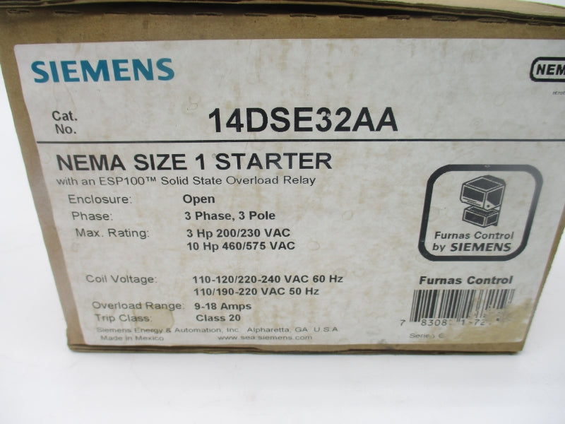 SIEMENS 14DSE32AA 110-120/220-240VAC 9-18A NSMP
