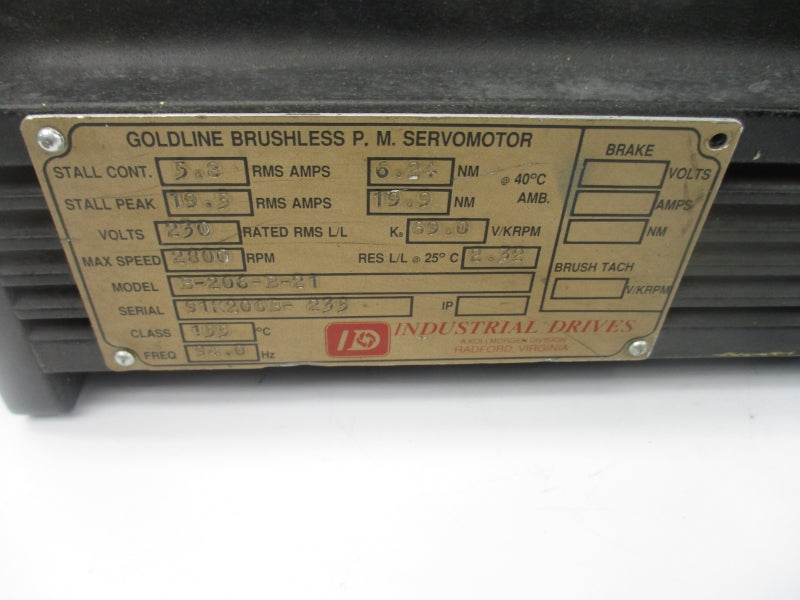 INDUSTRIAL DRIVES B-206-B-21 230V 19.5A UNMP