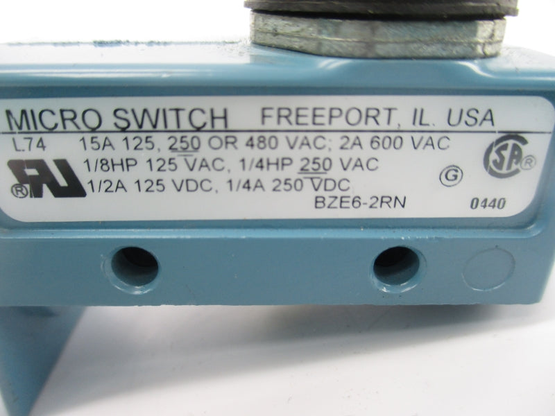 MICRO SWITCH BZE6-2RN 600VAC 2A (AS PICTURED) NSNP