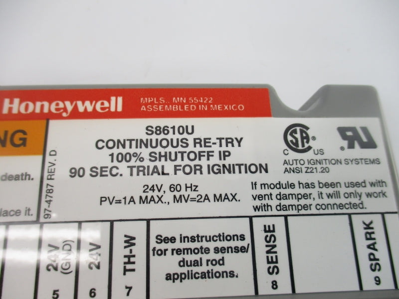 HONEYWELL S8610U1003 24V 2A NSNP