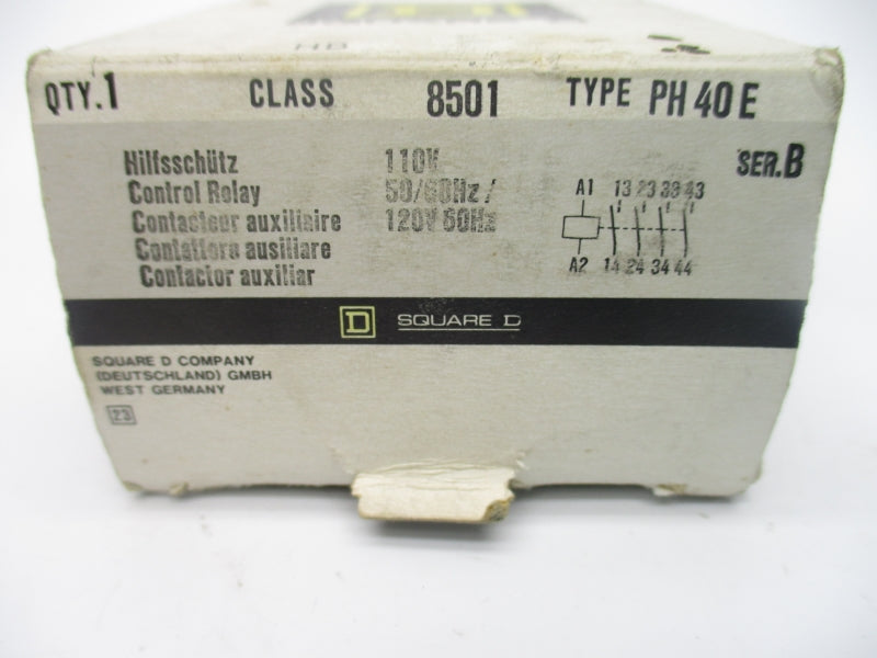 SQUARE D 8501PH40E SER. B 110/120V 20A NSMP