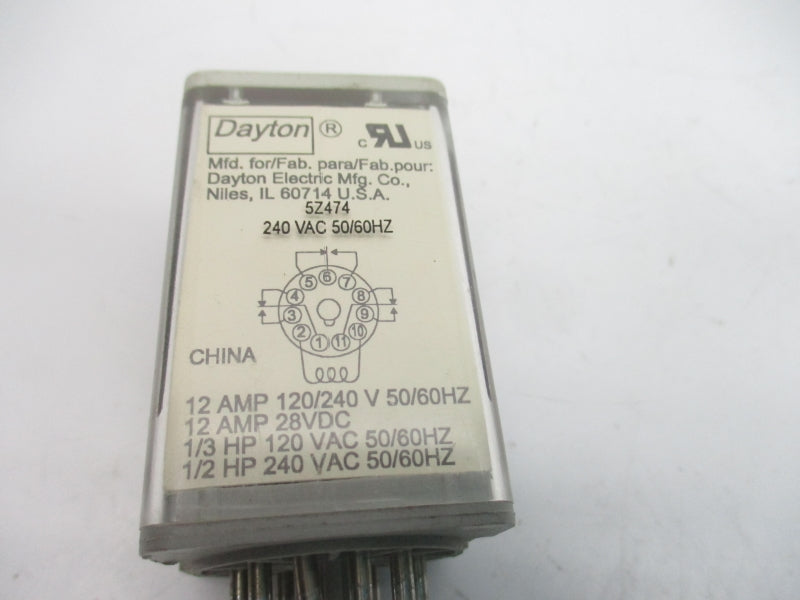 DAYTON 5Z474 240VAC 12A NSNP