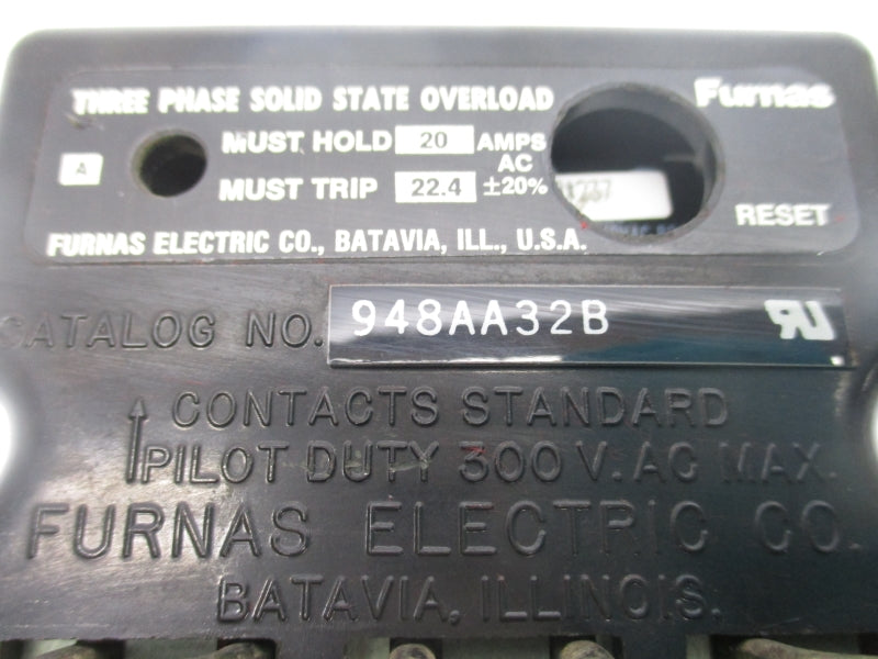 FURNAS ELECTRIC 948AA32B 300VAC 20A (AS PICTURED) UNMP