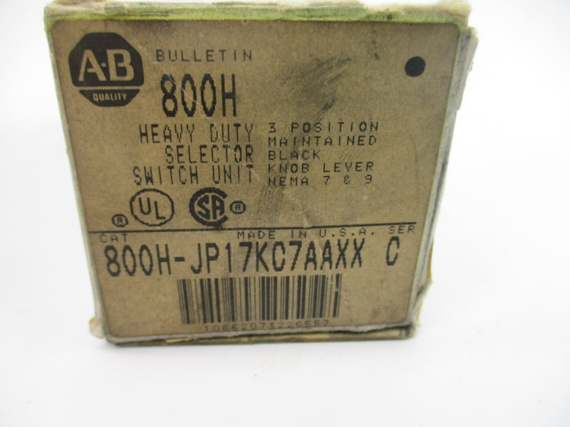 ALLEN BRADLEY 800H-JP17KC7AAXX SER. C (BK/YL) NSMP