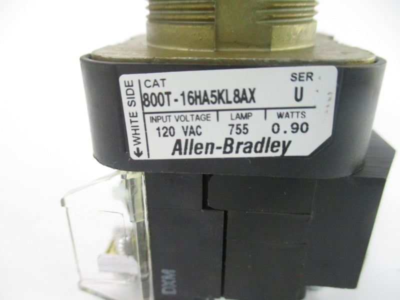 ALLEN BRADLEY 800T-16HA5KL8AX SER. U  120VAC NSNP