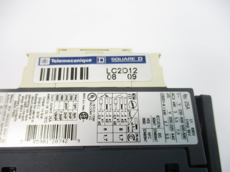 TELEMECANIQUE LC2D12G7 120V 25A NSNP