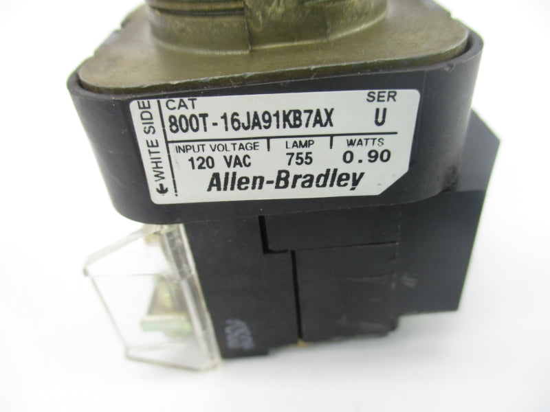 ALLEN BRADLEY 800T-16JA91KB7AX SER. U 120VAC NSNP