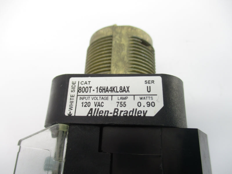 ALLEN BRADLEY 800T-16HA4KL8AX SER. U 120VAC (AS PICTURED) NSNP